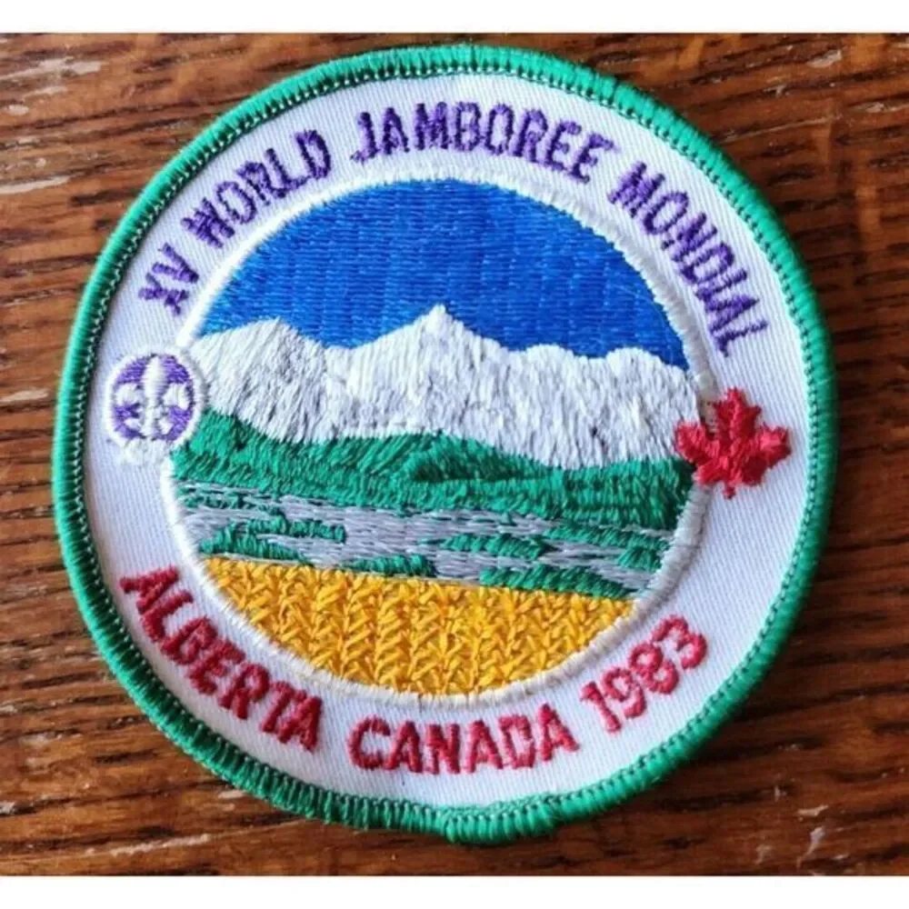 World Jamboree 1983 Patch Alberta Canada gauze back -‎ participant NOS